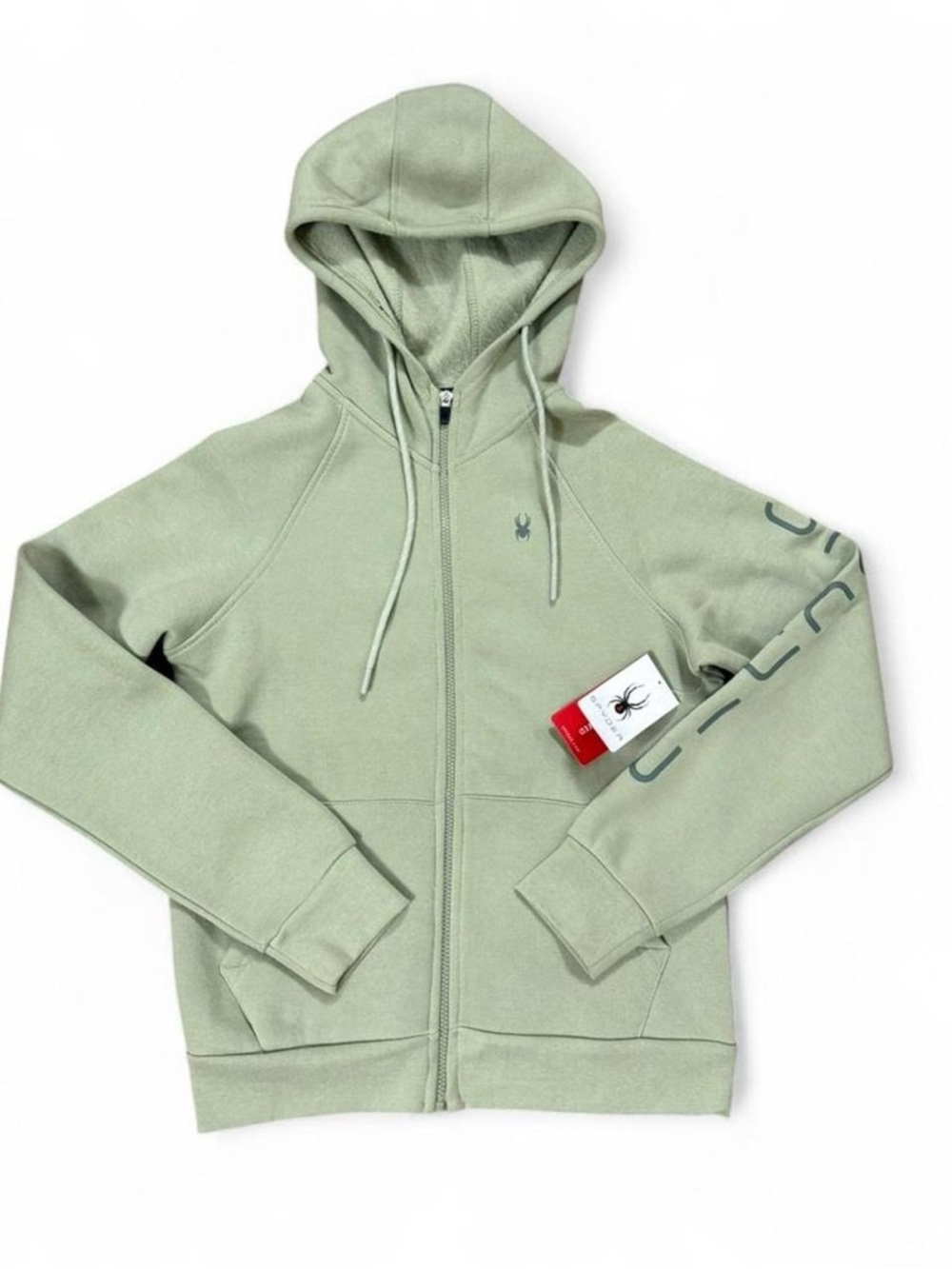 NWT Spyder Green Fleece Lined Zip Hoodie Size M Jacket